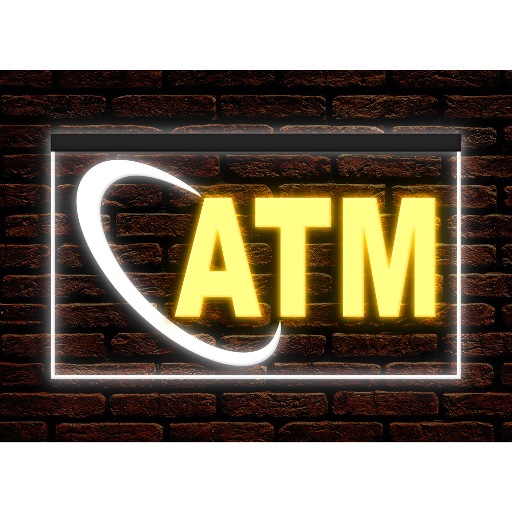DC190004 ATM Automated Teller Machine Shop Open Home Decor Display illuminated Night Light Neon Sign Dual Color