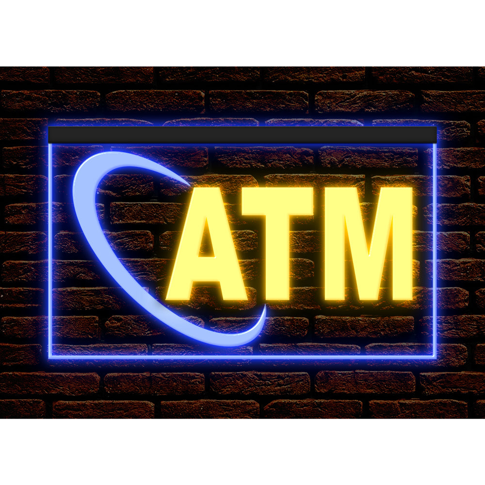 DC190004 ATM Automated Teller Machine Shop Open Home Decor Display illuminated Night Light Neon Sign Dual Color