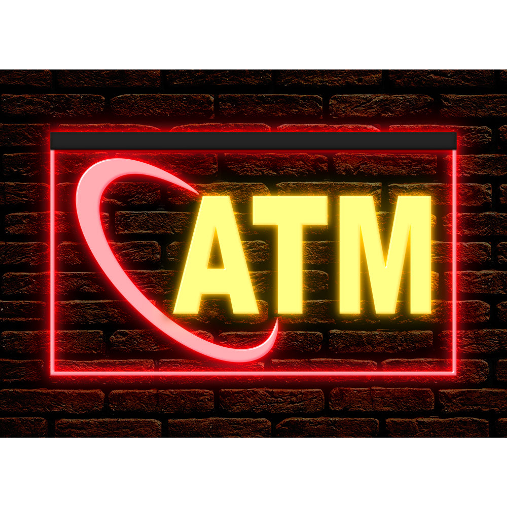 DC190004 ATM Automated Teller Machine Shop Open Home Decor Display illuminated Night Light Neon Sign Dual Color