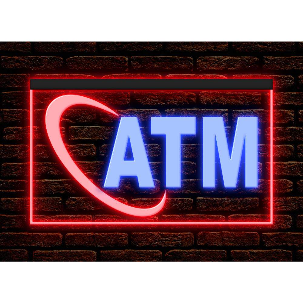 DC190004 ATM Automated Teller Machine Shop Open Home Decor Display illuminated Night Light Neon Sign Dual Color
