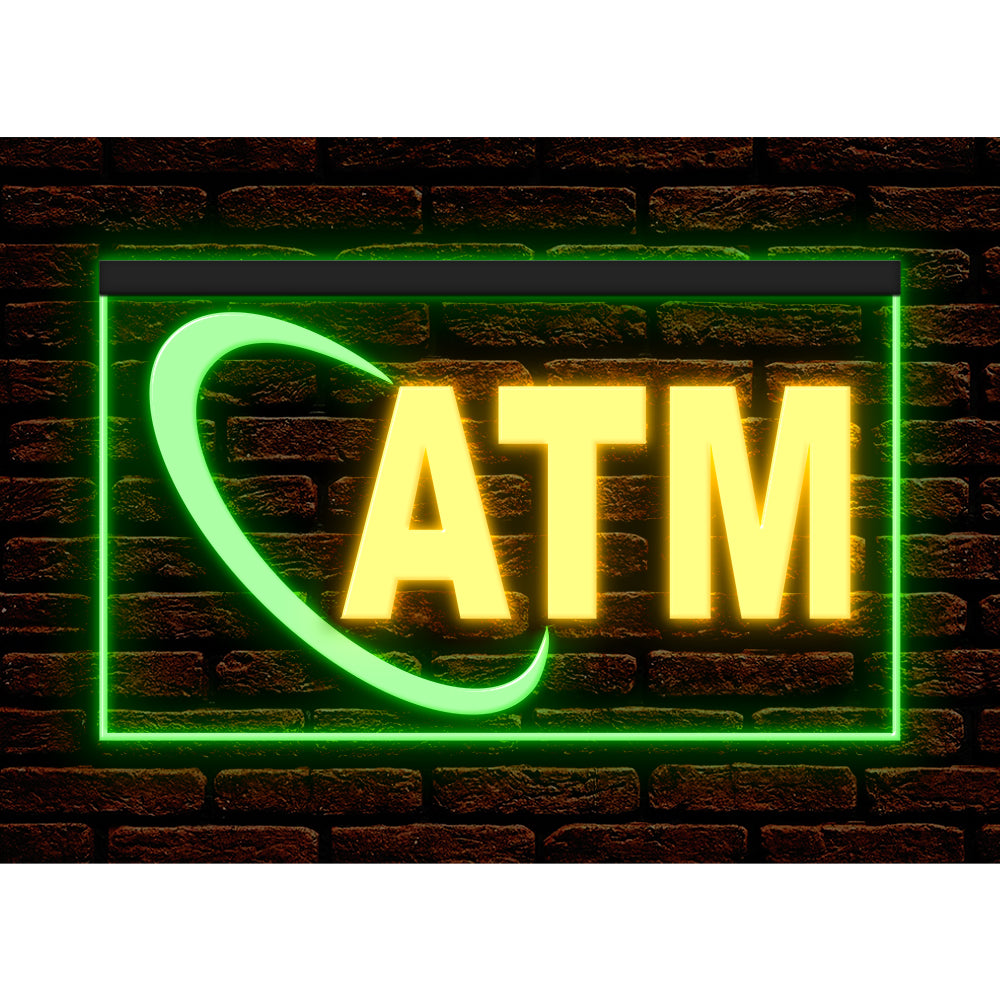 DC190004 ATM Automated Teller Machine Shop Open Home Decor Display illuminated Night Light Neon Sign Dual Color