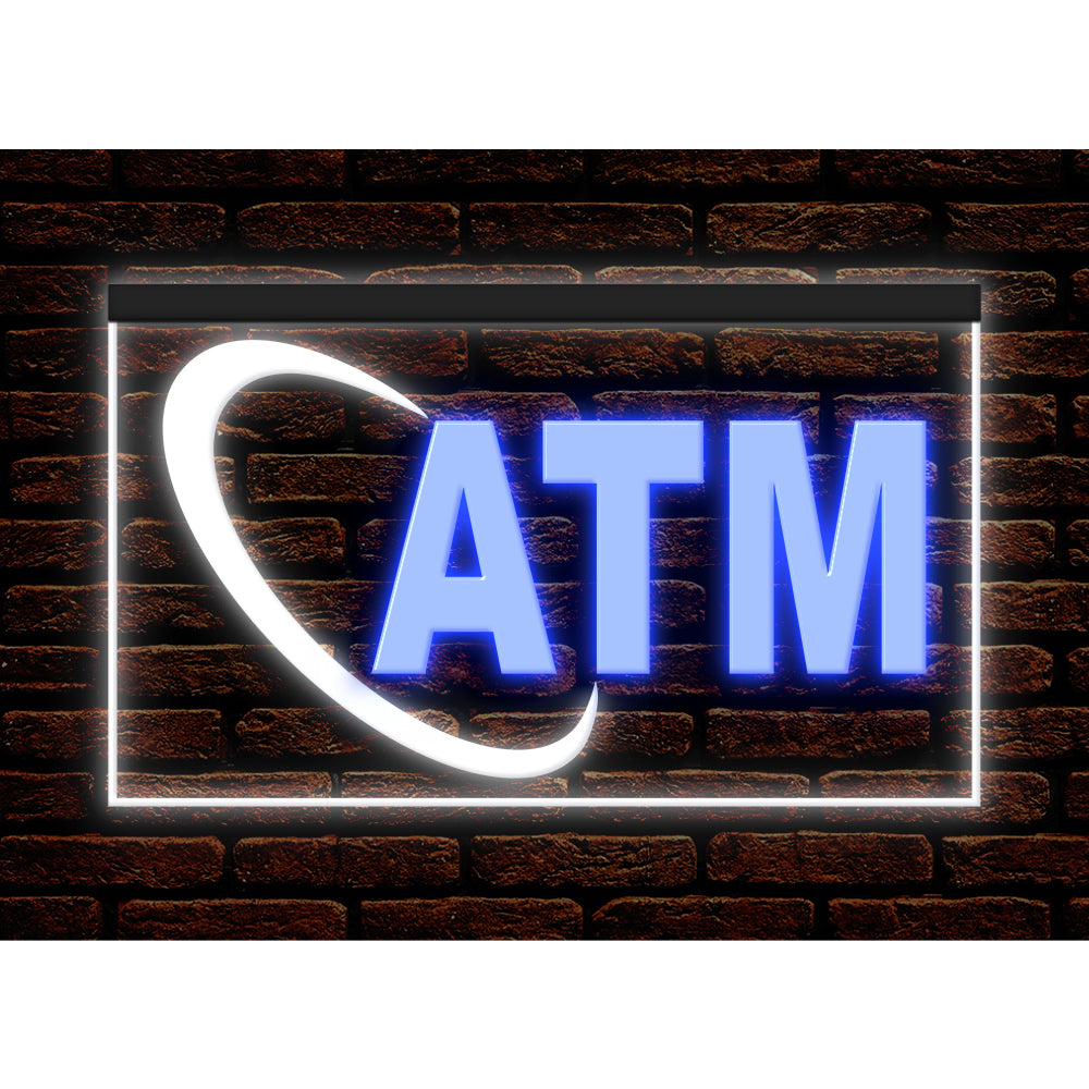 DC190004 ATM Automated Teller Machine Shop Open Home Decor Display illuminated Night Light Neon Sign Dual Color