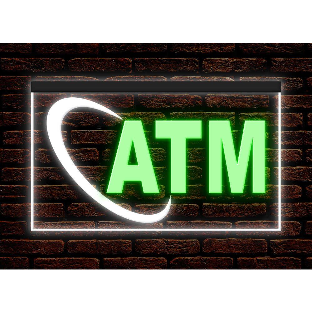 DC190004 ATM Automated Teller Machine Shop Open Home Decor Display illuminated Night Light Neon Sign Dual Color