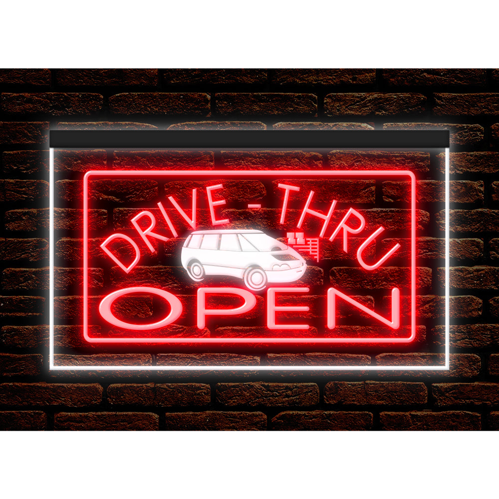 DC190010 Drive Thru Open Auto Repair Vehicle Home Decor Display illuminated Night Light Neon Sign Dual Color