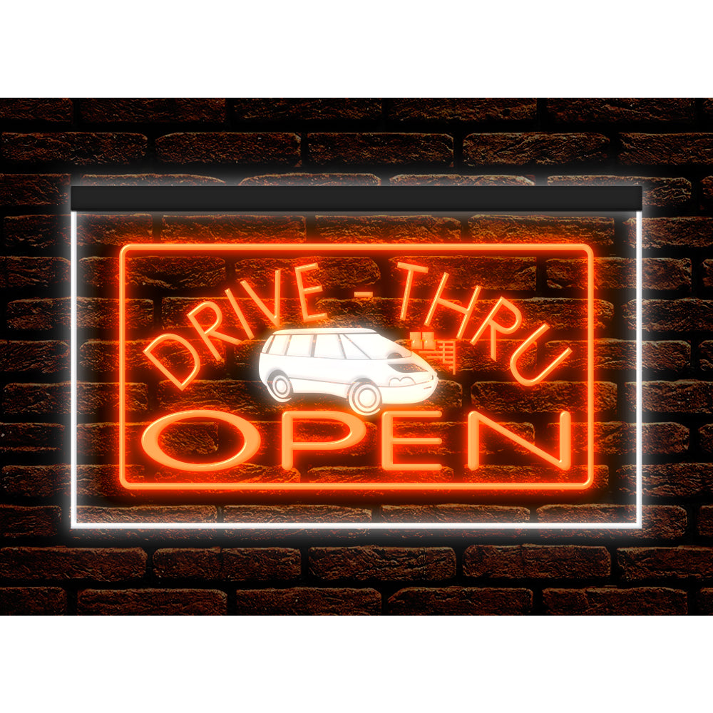 DC190010 Drive Thru Open Auto Repair Vehicle Home Decor Display illuminated Night Light Neon Sign Dual Color