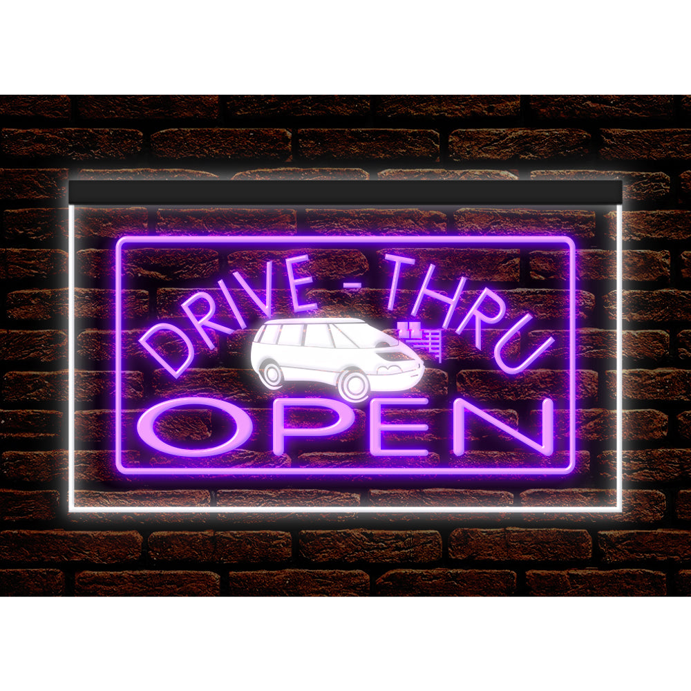 DC190010 Drive Thru Open Auto Repair Vehicle Home Decor Display illuminated Night Light Neon Sign Dual Color