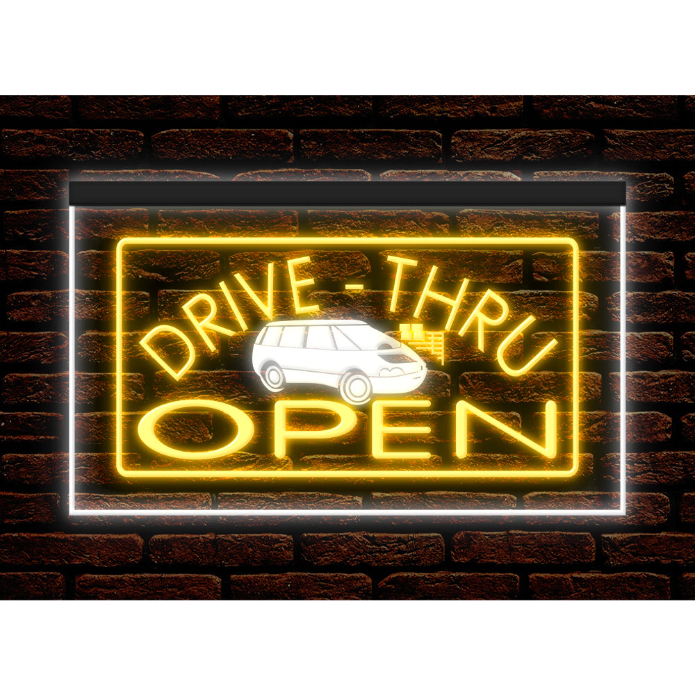 DC190010 Drive Thru Open Auto Repair Vehicle Home Decor Display illuminated Night Light Neon Sign Dual Color
