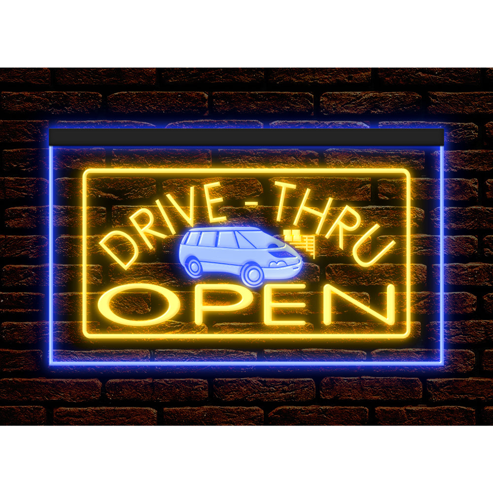 DC190010 Drive Thru Open Auto Repair Vehicle Home Decor Display illuminated Night Light Neon Sign Dual Color