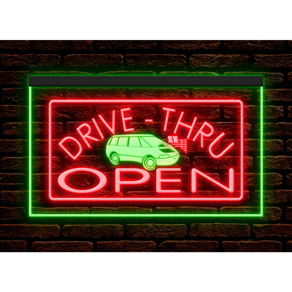 DC190010 Drive Thru Open Auto Repair Vehicle Home Decor Display illuminated Night Light Neon Sign Dual Color