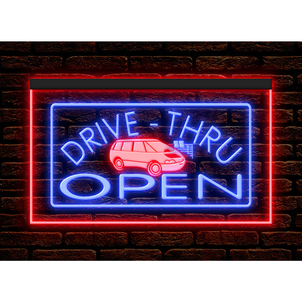 DC190010 Drive Thru Open Auto Repair Vehicle Home Decor Display illuminated Night Light Neon Sign Dual Color