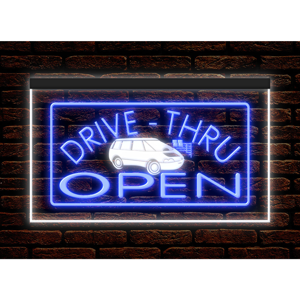 DC190010 Drive Thru Open Auto Repair Vehicle Home Decor Display illuminated Night Light Neon Sign Dual Color