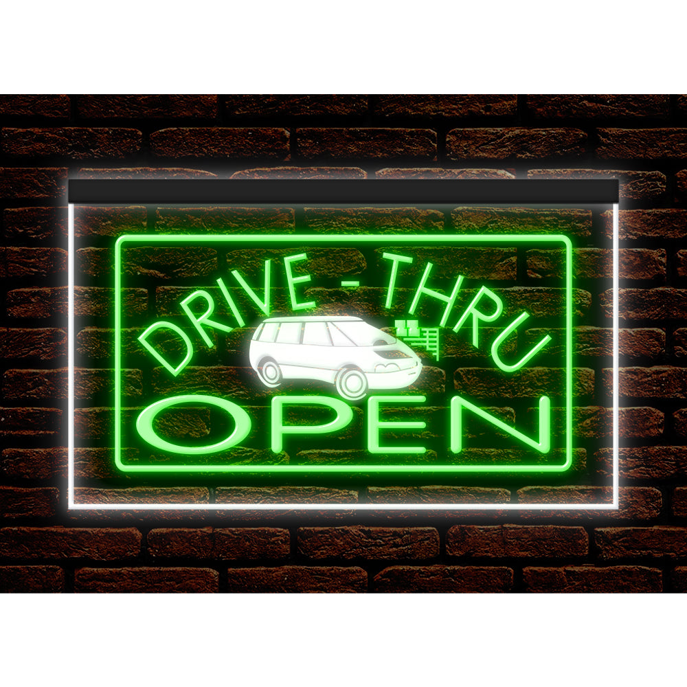 DC190010 Drive Thru Open Auto Repair Vehicle Home Decor Display illuminated Night Light Neon Sign Dual Color