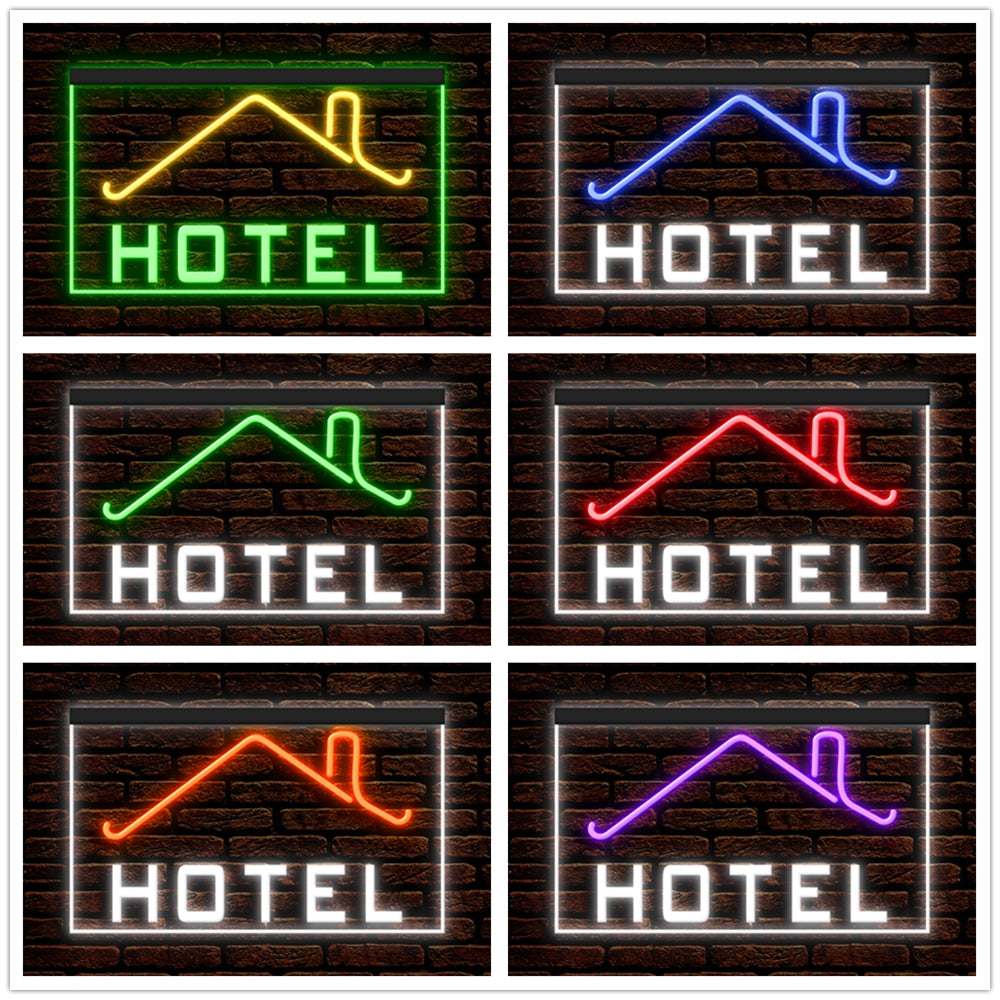 DC190030 HOTEL Home Decor Display illuminated Night Light Open Neon Sign Dual Color
