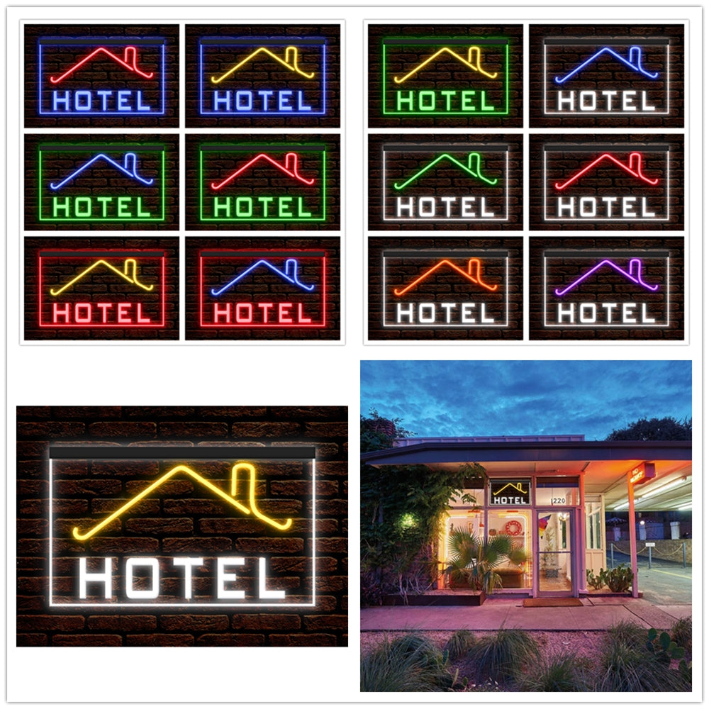 DC190030 HOTEL Home Decor Display illuminated Night Light Open Neon Sign Dual Color