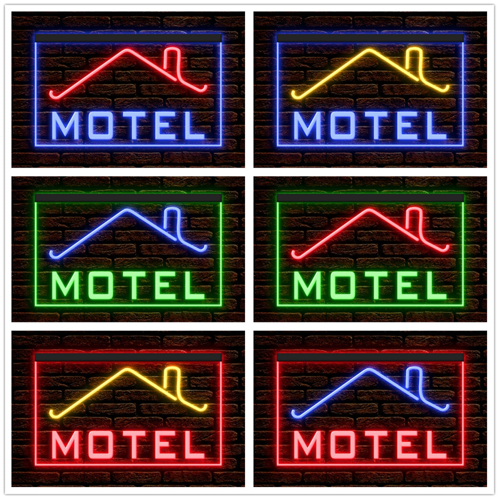 DC190031 MOTEL Home Decor Display illuminated Night Light Open Neon Sign Dual Color