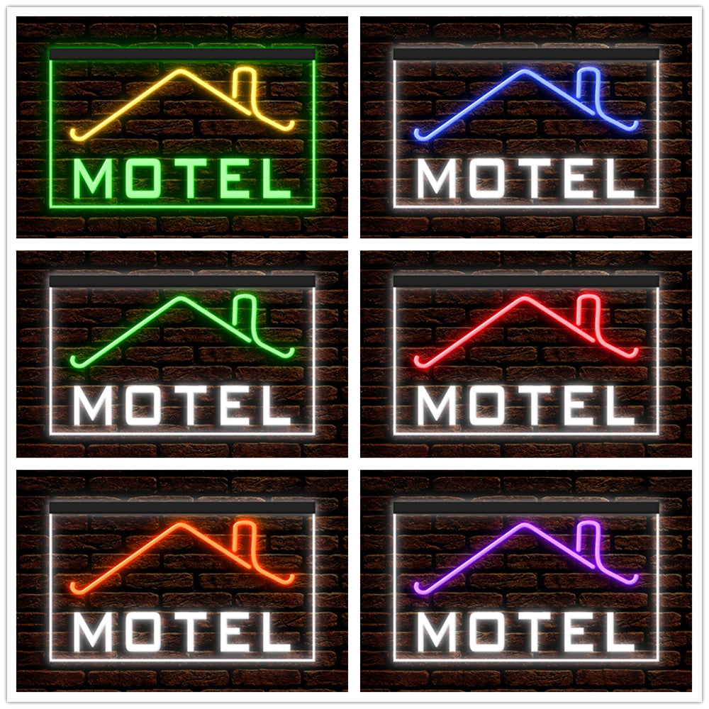 DC190031 MOTEL Home Decor Display illuminated Night Light Open Neon Sign Dual Color