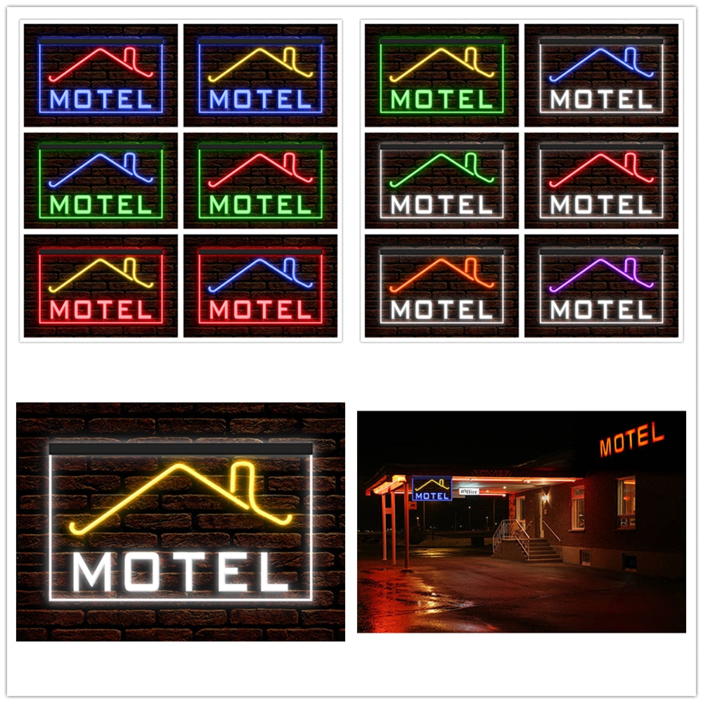 DC190031 MOTEL Home Decor Display illuminated Night Light Open Neon Sign Dual Color
