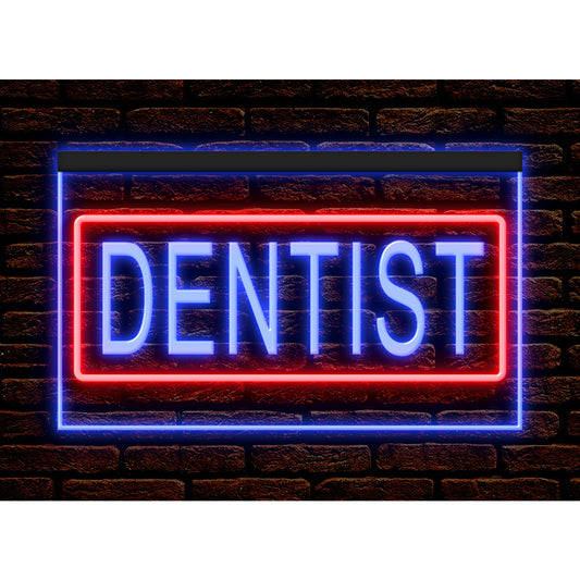 DC190044 Dentist OPEN Clinic Medical Shop Home Decor Display illuminated Night Light Neon Sign Dual Color