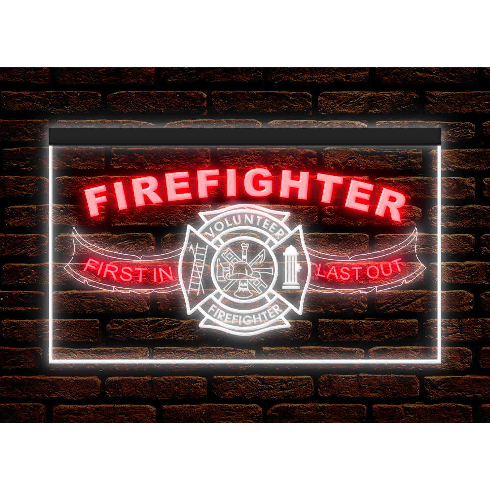 DC190206 Firefighter Fire Club Home Decor Display illuminated Night Light Neon Sign Dual Color