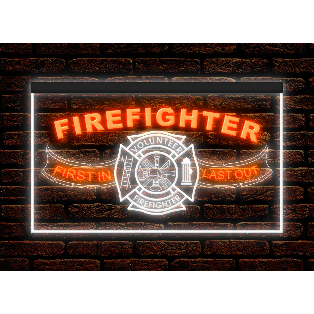 DC190206 Firefighter Fire Club Home Decor Display illuminated Night Light Neon Sign Dual Color
