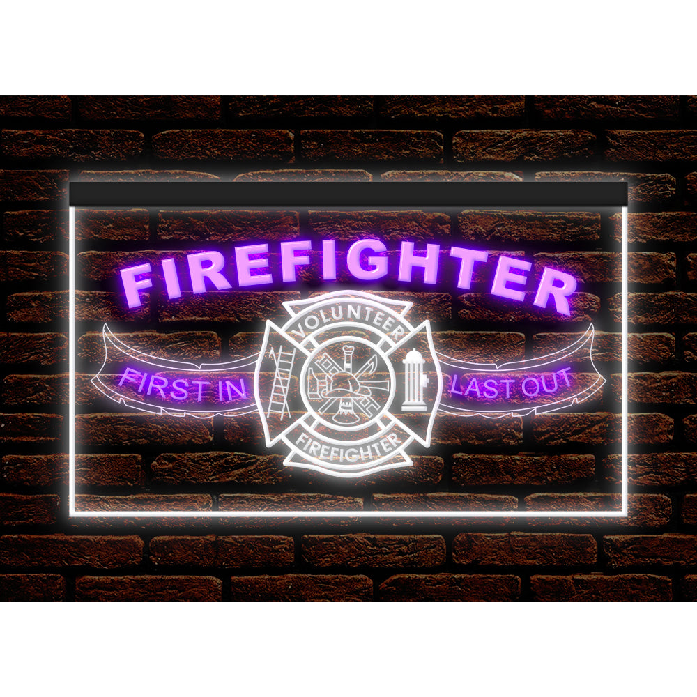 DC190206 Firefighter Fire Club Home Decor Display illuminated Night Light Neon Sign Dual Color