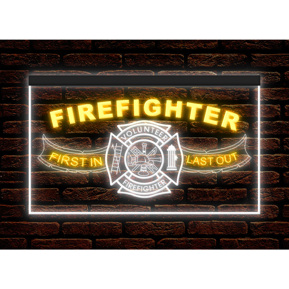 DC190206 Firefighter Fire Club Home Decor Display illuminated Night Light Neon Sign Dual Color