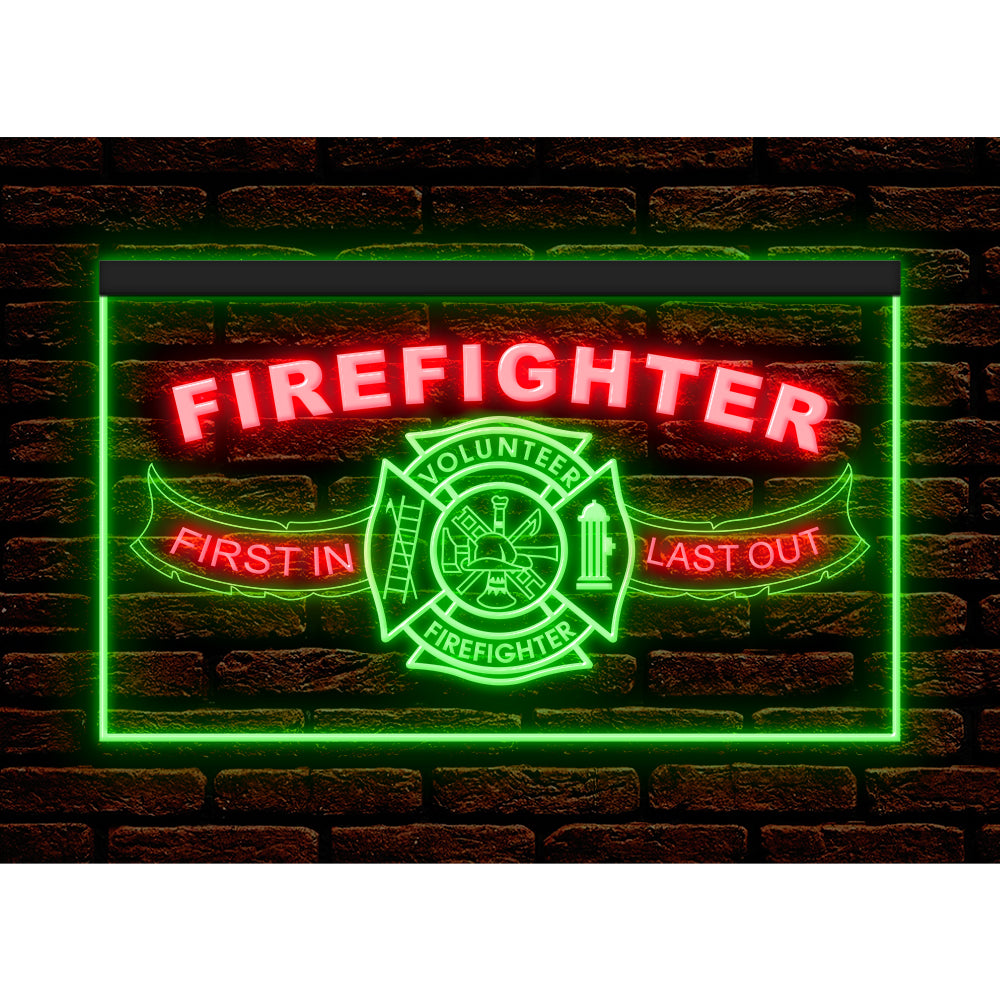 DC190206 Firefighter Fire Club Home Decor Display illuminated Night Light Neon Sign Dual Color