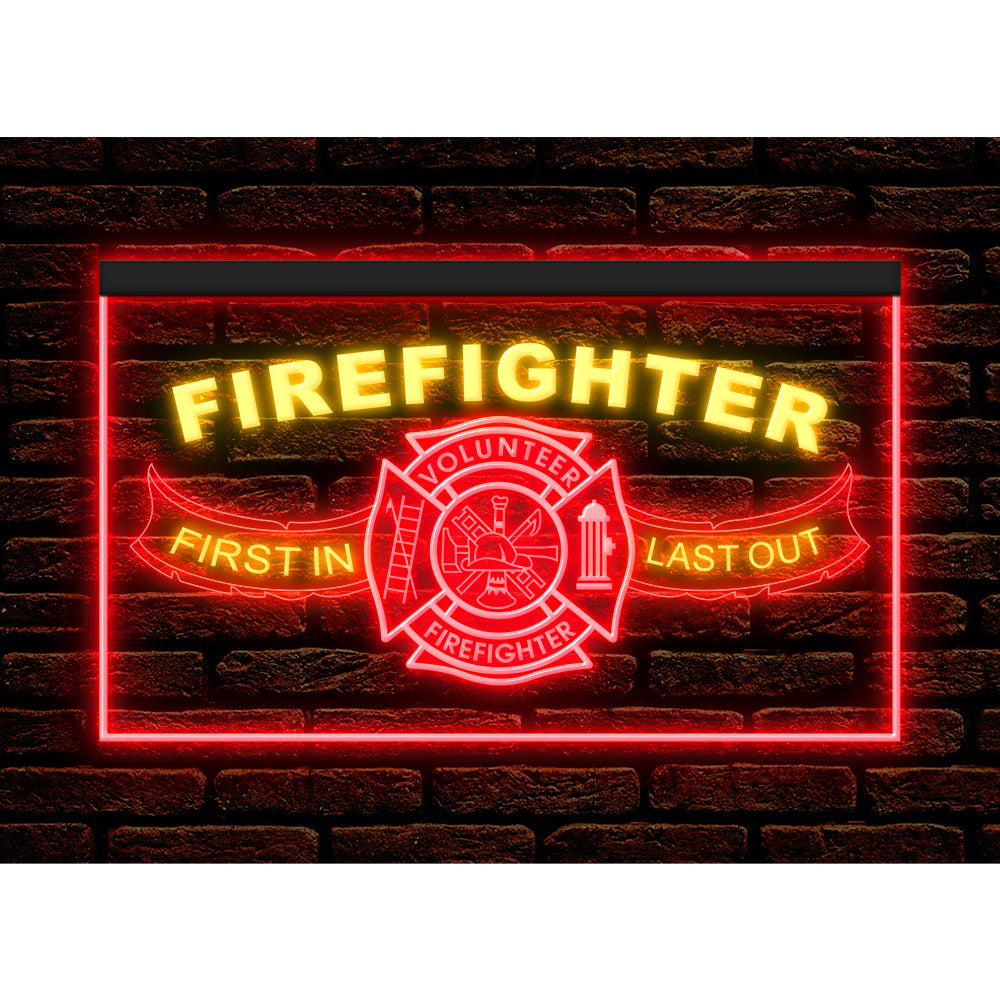 DC190206 Firefighter Fire Club Home Decor Display illuminated Night Light Neon Sign Dual Color