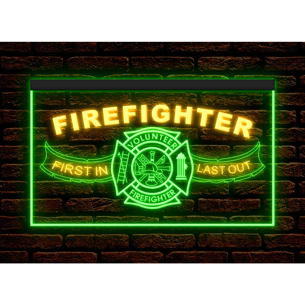 DC190206 Firefighter Fire Club Home Decor Display illuminated Night Light Neon Sign Dual Color