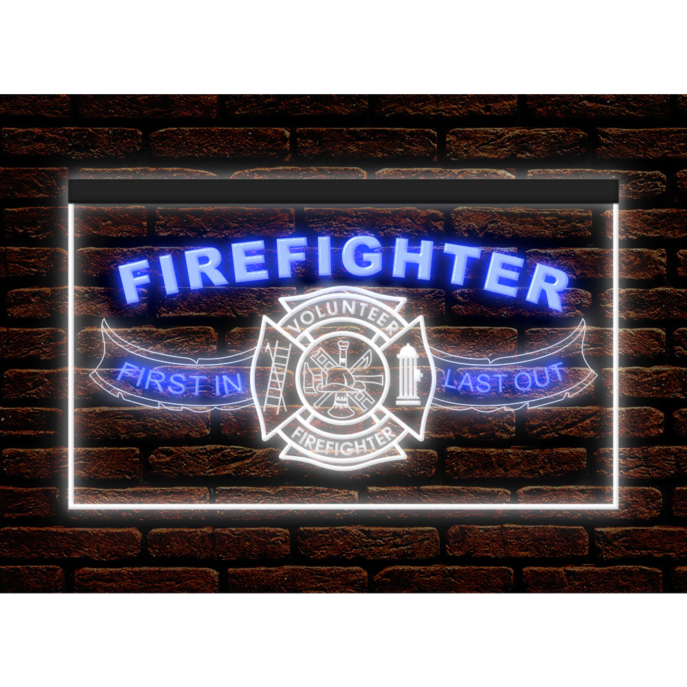 DC190206 Firefighter Fire Club Home Decor Display illuminated Night Light Neon Sign Dual Color