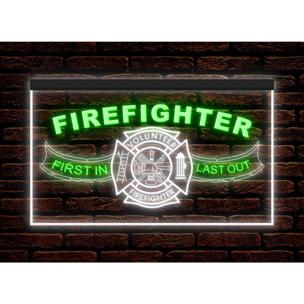 DC190206 Firefighter Fire Club Home Decor Display illuminated Night Light Neon Sign Dual Color