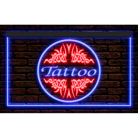 DC100001 Tattoo Piercing Shop Studio Workshop Home Decor Open Display illuminated Night Light Neon Sign Dual Color