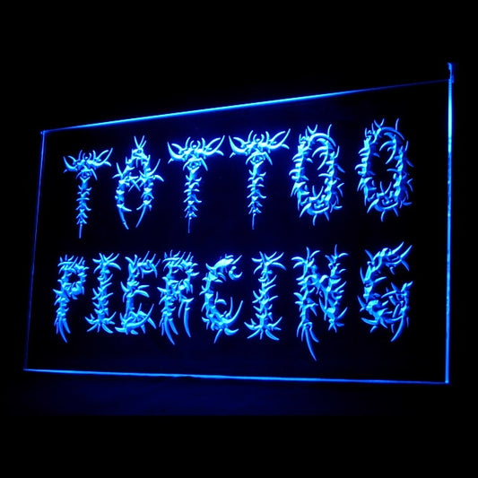 100005 Tattoo Piercing Shop Studio Workshop Home Decor Open Display illuminated Night Light Neon Sign 16 Color By Remote