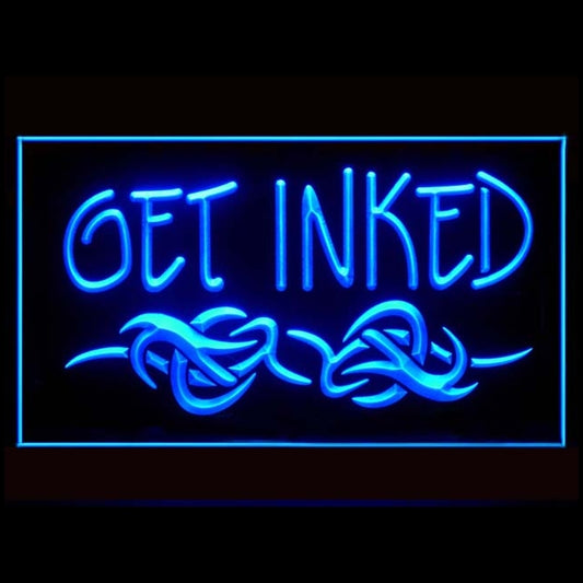 100010 Tattoo Piercing Get Inked Shop Studio Home Decor Open Display illuminated Night Light Neon Sign 16 Color By Remote