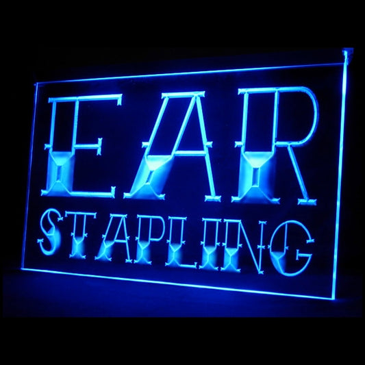 100014 Ear Stapling Tattoo Piercing Shop Studio Home Decor Open Display illuminated Night Light Neon Sign 16 Color By Remote