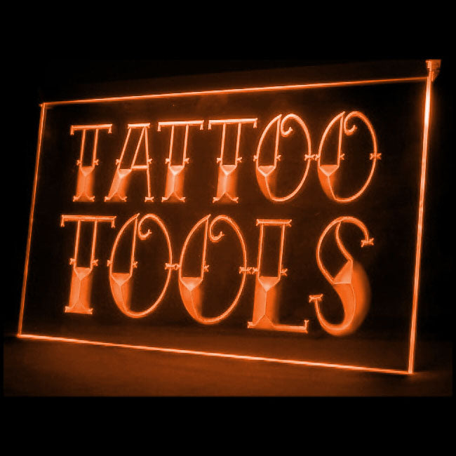 100027 Tattoo Tools Piercing Shop Studio Workshop Home Decor Open Display illuminated Night Light Neon Sign 16 Color By Remote