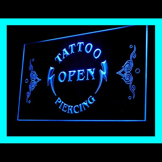 100044 Tattoo Piercing Shop Studio Workshop Home Decor Open Display illuminated Night Light Neon Sign 16 Color By Remote