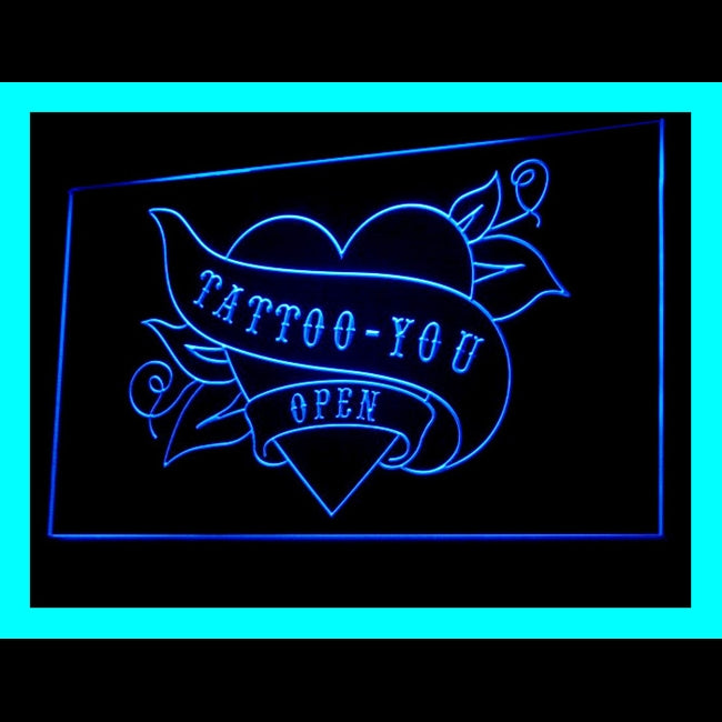 100049 Tattoo Piercing Shop Studio Workshop Home Decor Open Display illuminated Night Light Neon Sign 16 Color By Remote