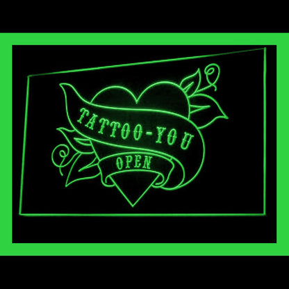 100049 Tattoo Piercing Shop Studio Workshop Home Decor Open Display illuminated Night Light Neon Sign 16 Color By Remote