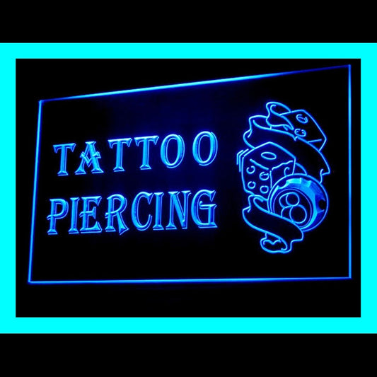 100069 Tattoo Piercing Shop Studio Workshop Home Decor Open Display illuminated Night Light Neon Sign 16 Color By Remote
