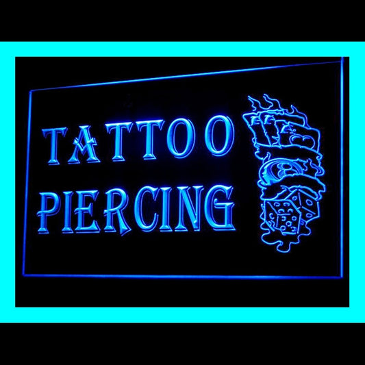 100070 Tattoo Piercing Shop Studio Workshop Home Decor Open Display illuminated Night Light Neon Sign 16 Color By Remote