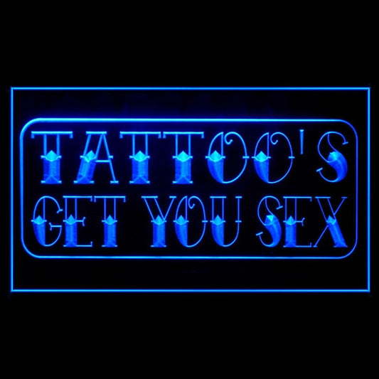 100080 Tattoo Piercing Shop Studio Get You Sex Home Decor Open Display illuminated Night Light Neon Sign 16 Color By Remote