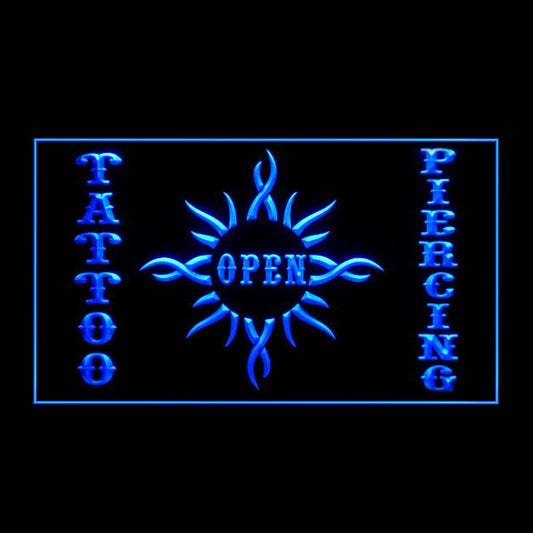 100099 Tattoo Piercing Shop Studio Workshop Home Decor Open Display illuminated Night Light Neon Sign 16 Color By Remote