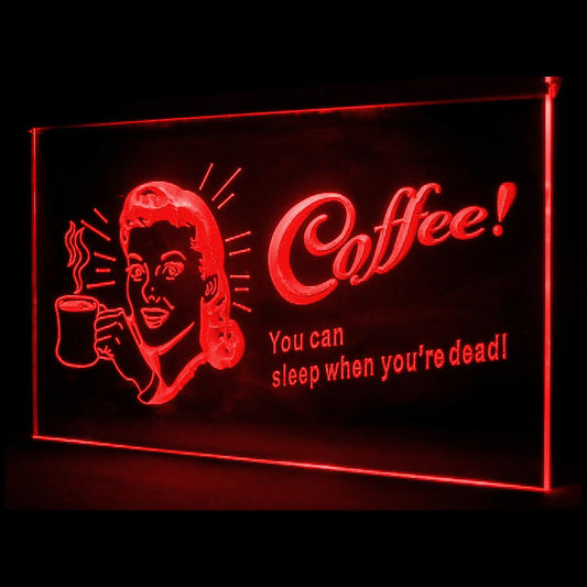 110001 Coffee Shop Cafe Bar Home Decor Open Display illuminated Night Light Neon Sign 16 Color By Remote