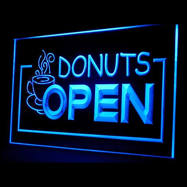110010 OPEN Donuts Cafe Shop Bakery Home Decor Open Display illuminated Night Light Neon Sign 16 Color By Remote