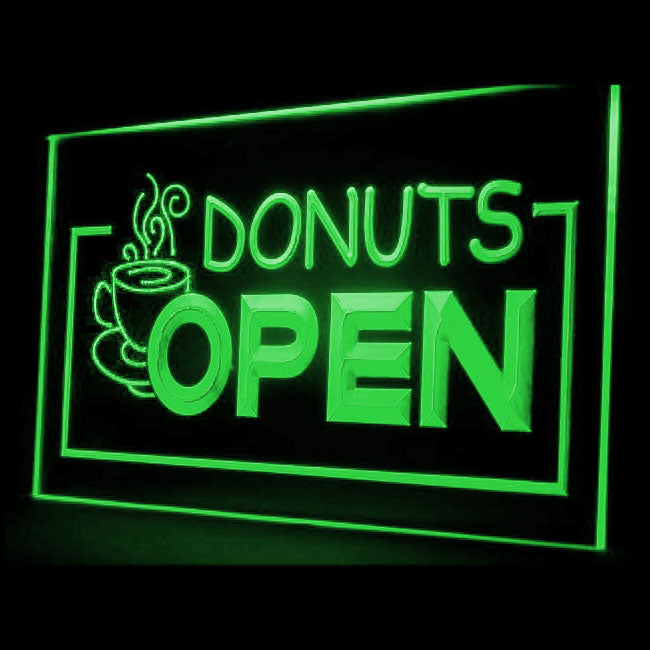110010 OPEN Donuts Cafe Shop Bakery Home Decor Open Display illuminated Night Light Neon Sign 16 Color By Remote