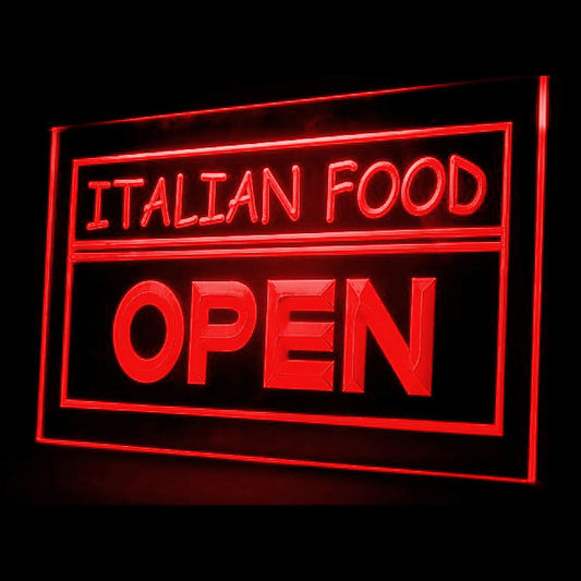 110015 OPEN Italian Food Shop Restaurant Cafe Home Decor Open Display illuminated Night Light Neon Sign 16 Color By Remote