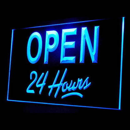 110022 Open 24 Hours Bar Motel Shop Store Cafe Home Decor Open Display illuminated Night Light Neon Sign 16 Color By Remote