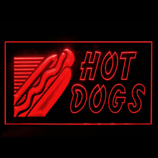 110033 Hot Dogs Cafe Shop Home Decor Open Display illuminated Night Light Neon Sign 16 Color By Remote