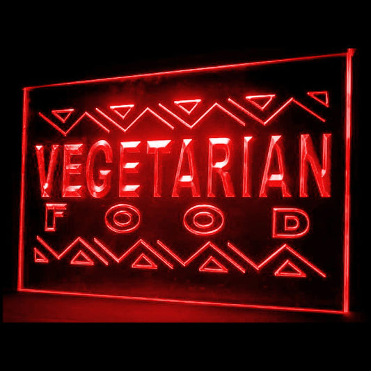 110037 Vegetarian Restaurant Cafe Shop Home Decor Open Display illuminated Night Light Neon Sign 16 Color By Remote